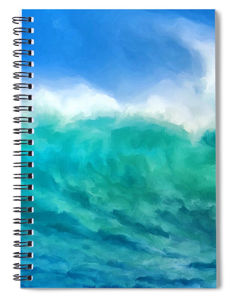Surf Spiral Notebook featuring the painting Waimea Bay Steamroller by Dominic Piperata