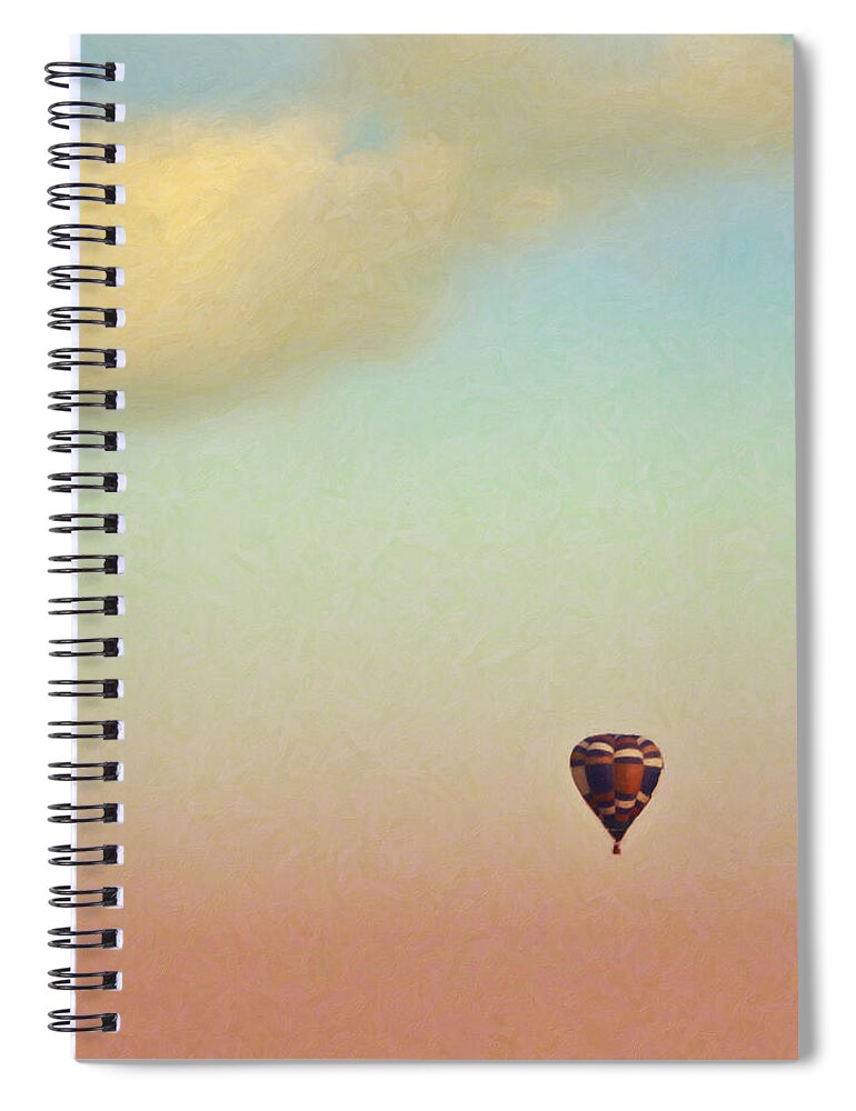 Hot Air Balloon Spiral Notebook featuring the mixed media Waiting At Walmart by Trish Tritz