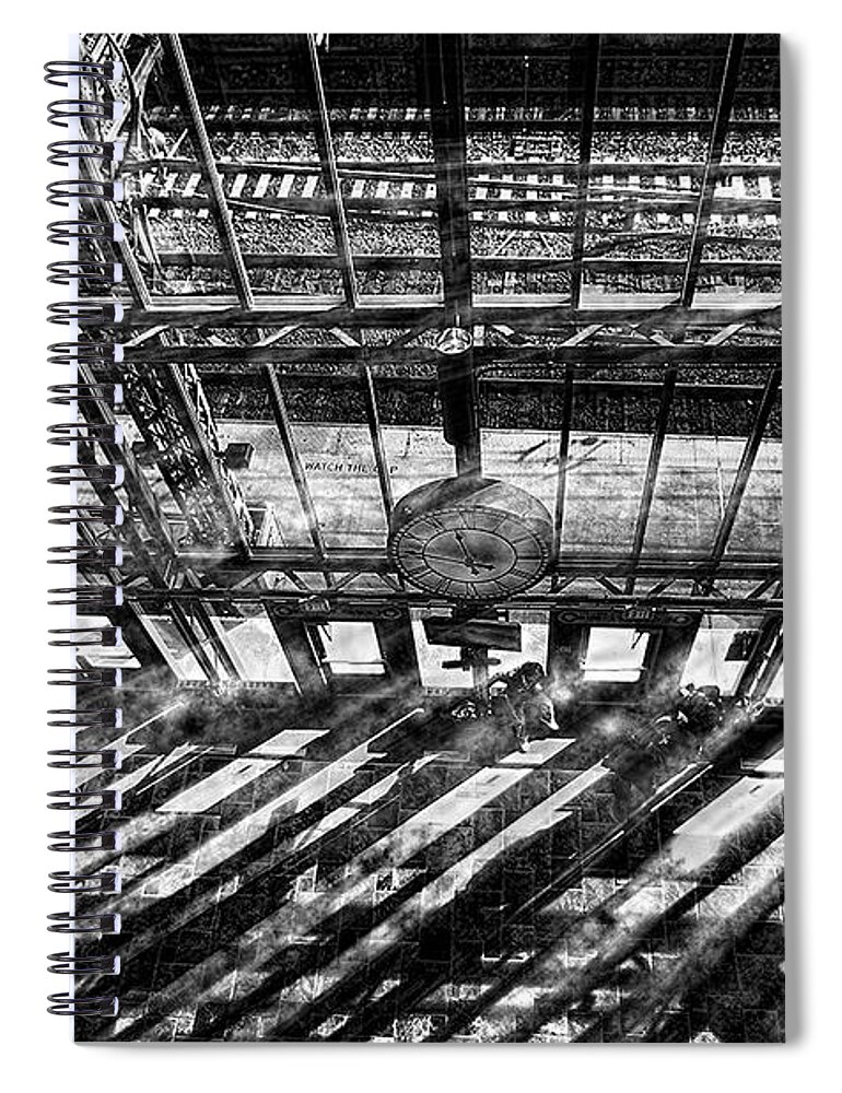 Clock Spiral Notebook featuring the photograph Waiting for the High Noon Train by Aleksander Rotner