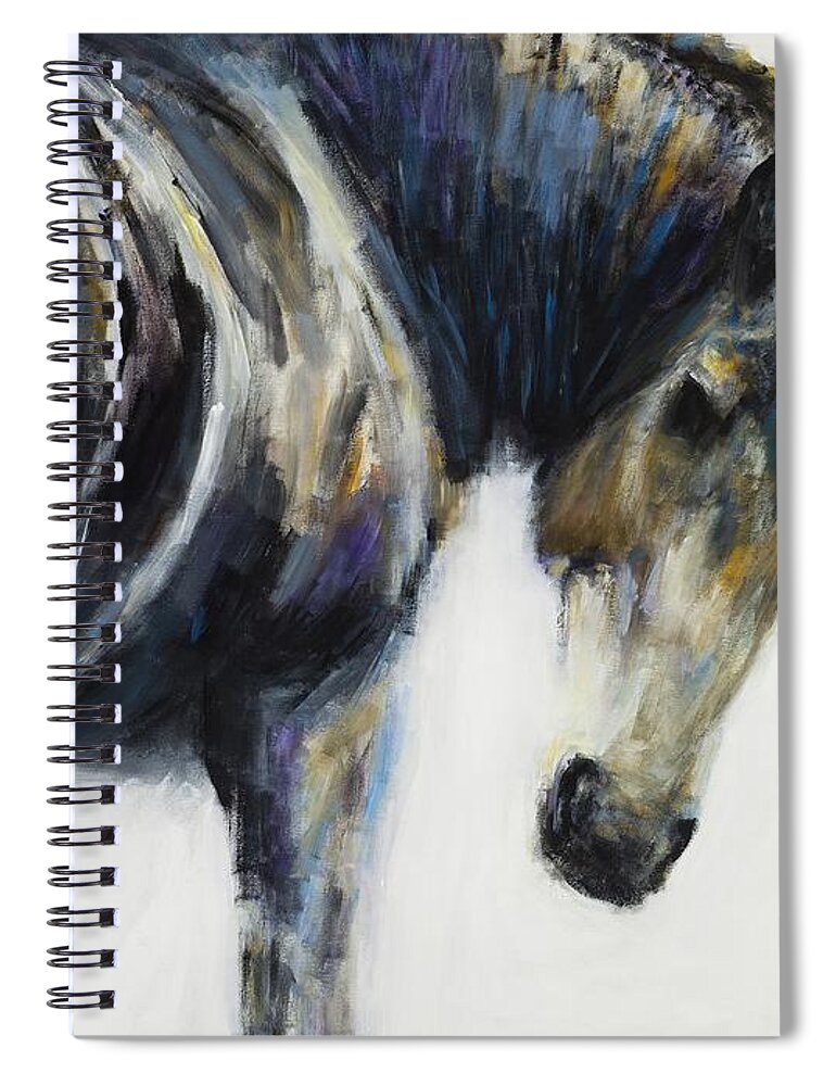 Horses Spiral Notebook featuring the painting Waiting by Frances Marino