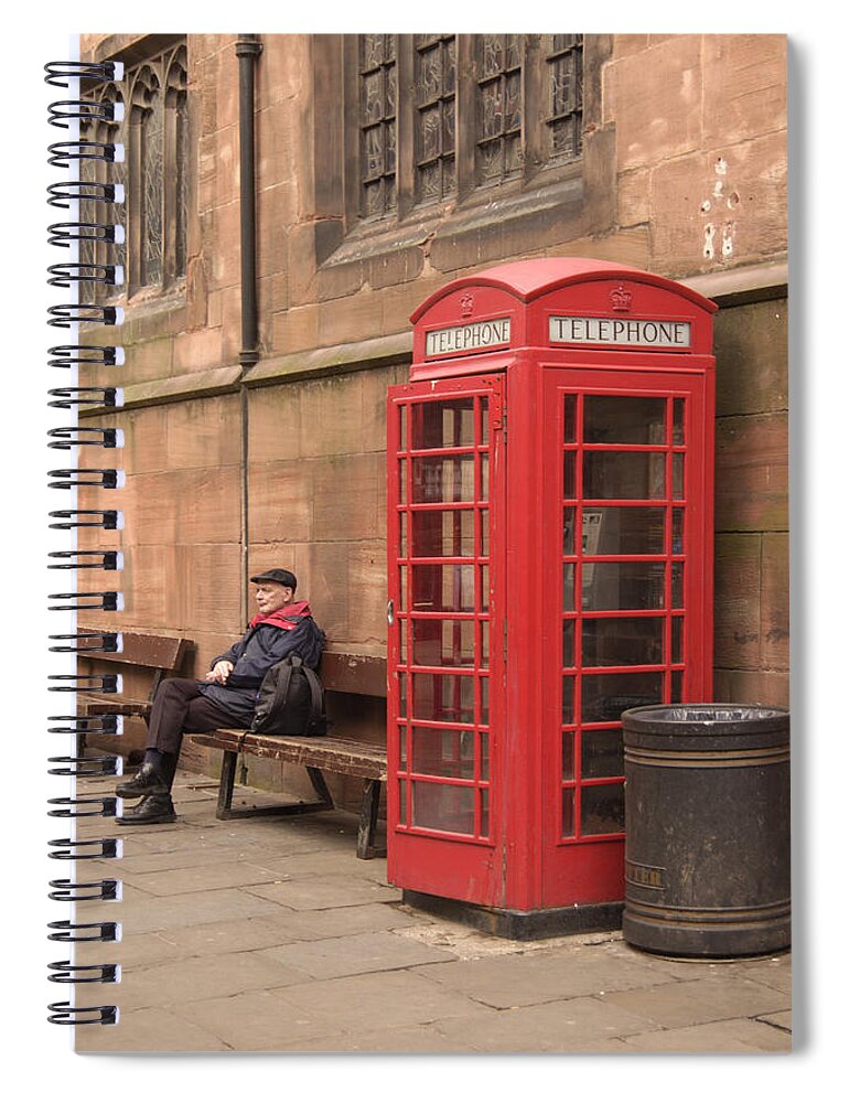 Telephone Booth Spiral Notebook featuring the photograph Waiting on a Call by Mike McGlothlen