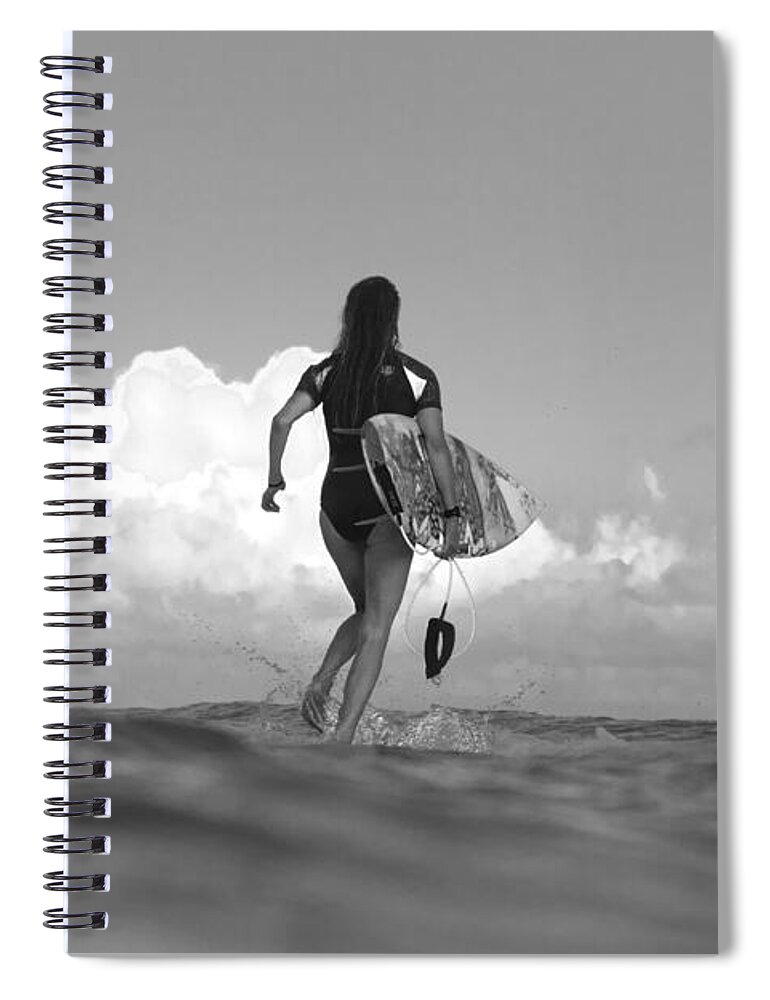 Black And White Spiral Notebook featuring the photograph Walk On Water by Sean Davey