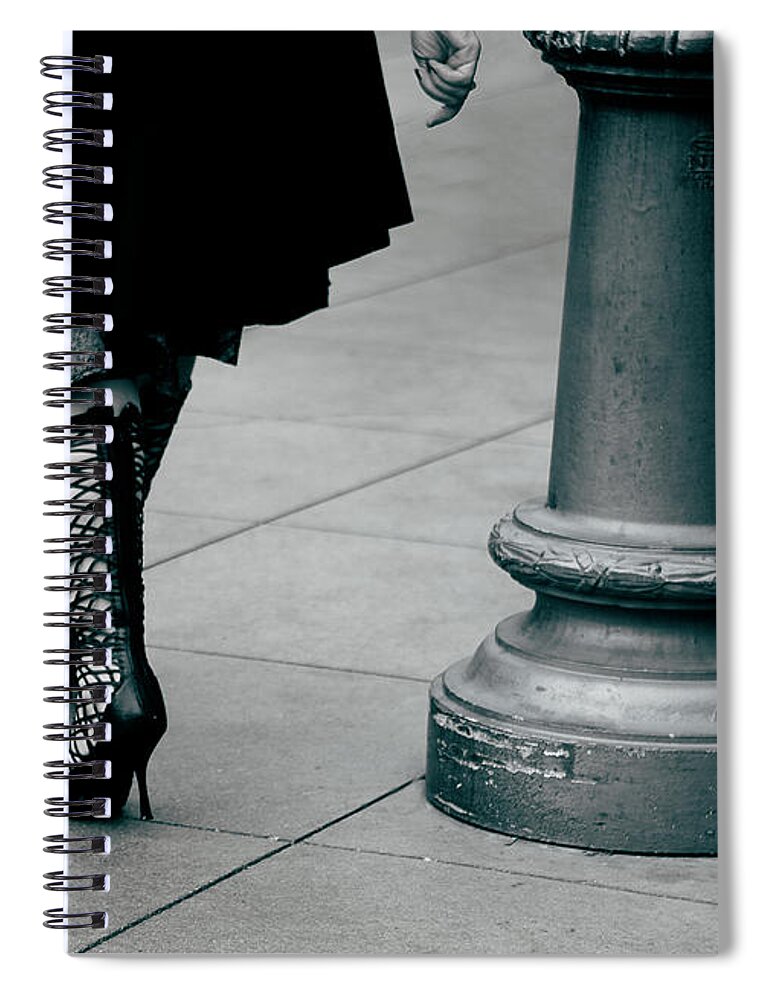 Black And White Spiral Notebook featuring the photograph Walk This Way by Lorraine Devon Wilke