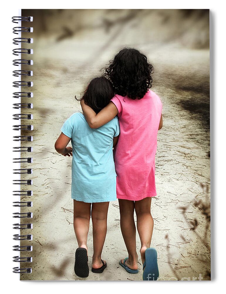 Abandoned Spiral Notebook featuring the photograph Walking Girls by Carlos Caetano