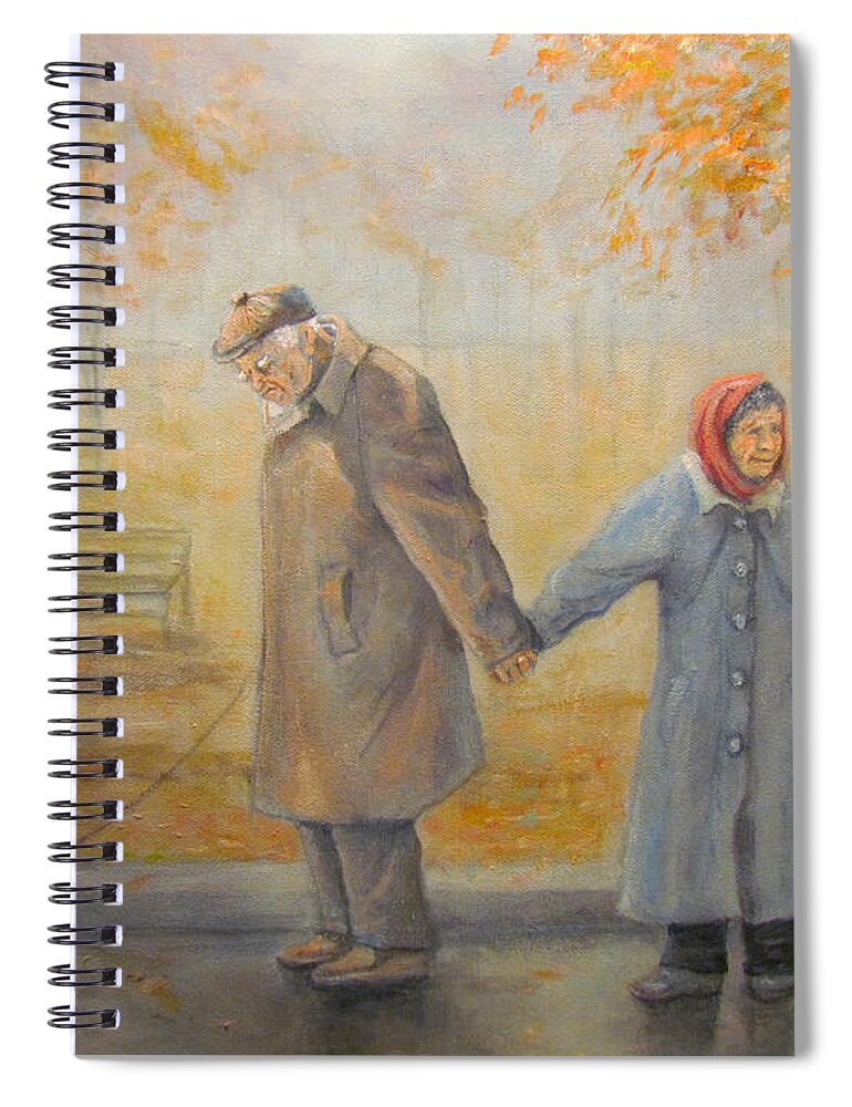 Nature Spiral Notebook featuring the painting Walking Miss Daisy by Donna Tucker