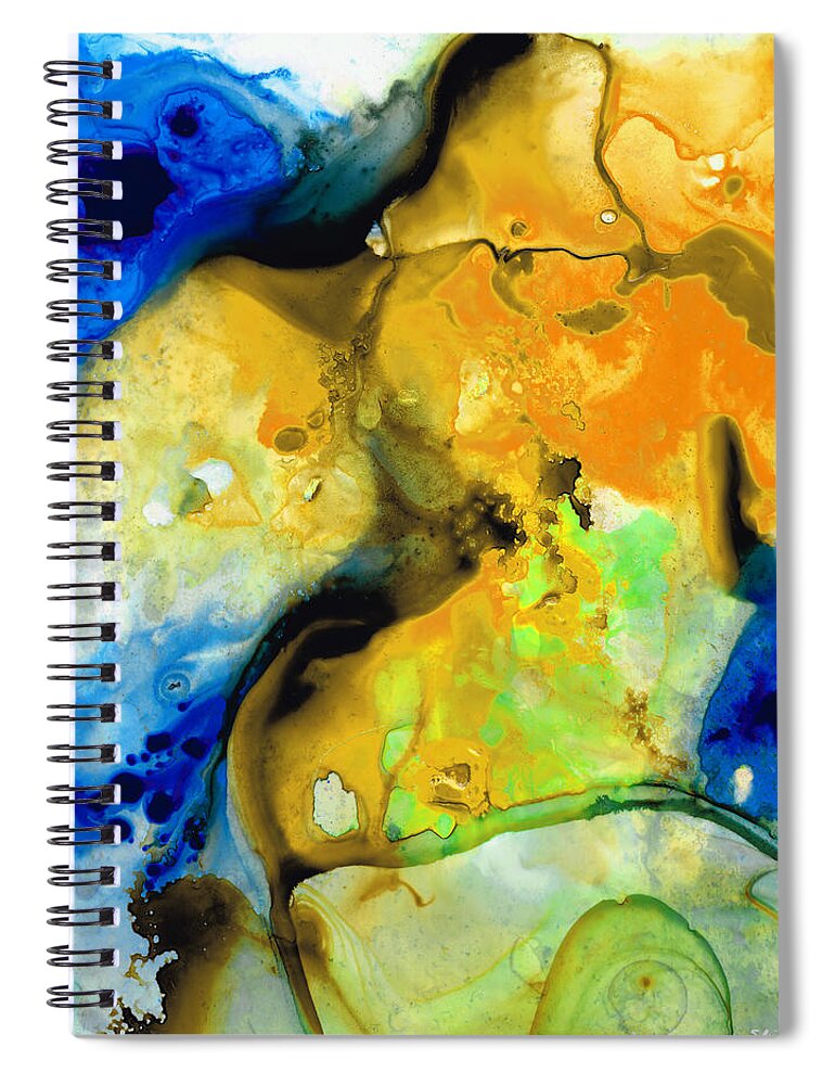 Abstract Spiral Notebook featuring the painting Walking On Sunshine - Abstract Painting By Sharon Cummings by Sharon Cummings