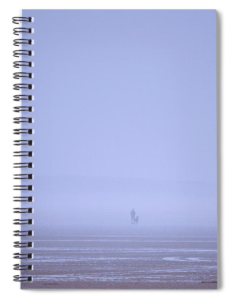 Walking Spiral Notebook featuring the photograph Walking the dog in the mist by Spikey Mouse Photography