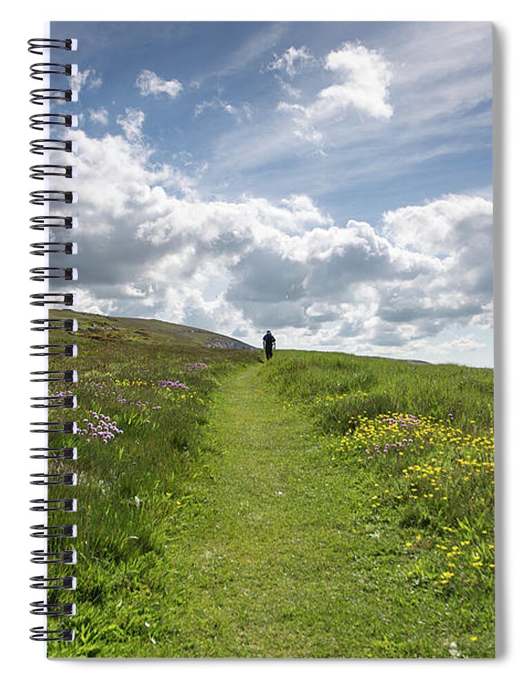 People Spiral Notebook featuring the photograph Walking The Isle Of Wight Coastal Path by S0ulsurfing - Jason Swain