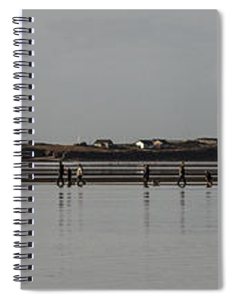 Hilbre Island Spiral Notebook featuring the photograph Walking the Wall by Spikey Mouse Photography