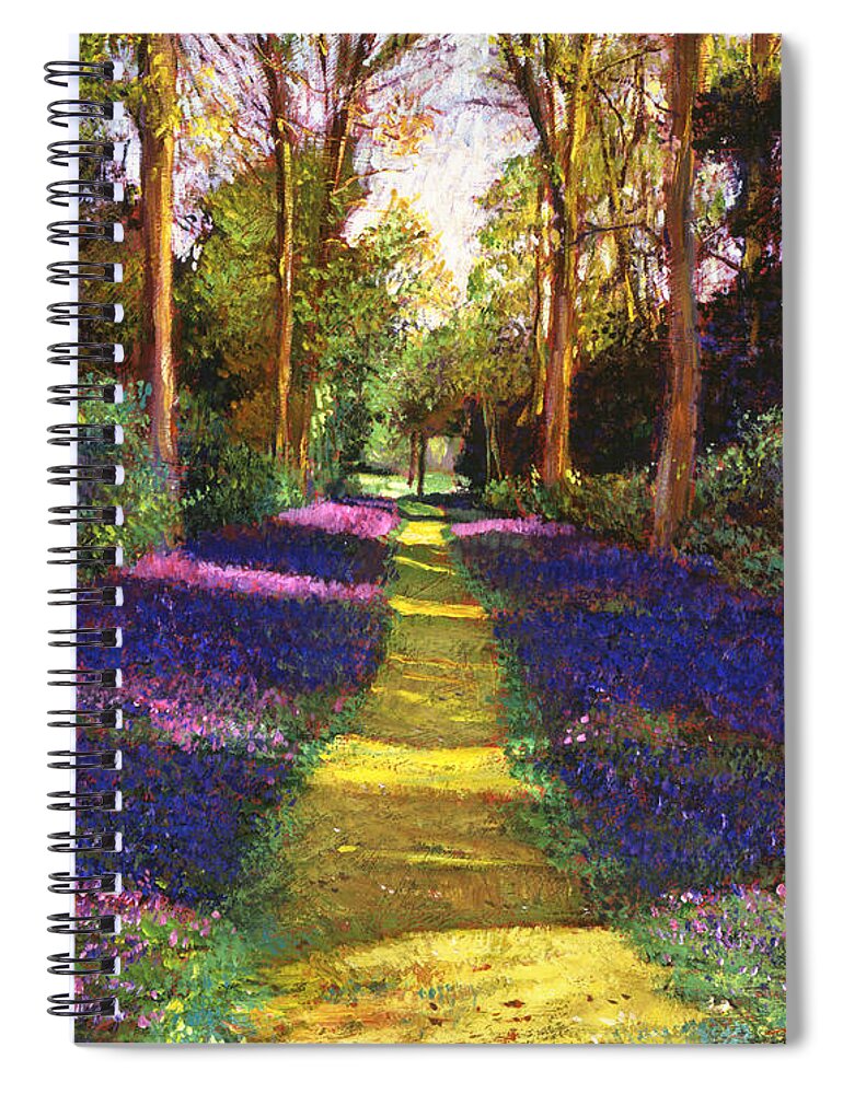 Landscape Spiral Notebook featuring the painting Walking Through Blue by David Lloyd Glover