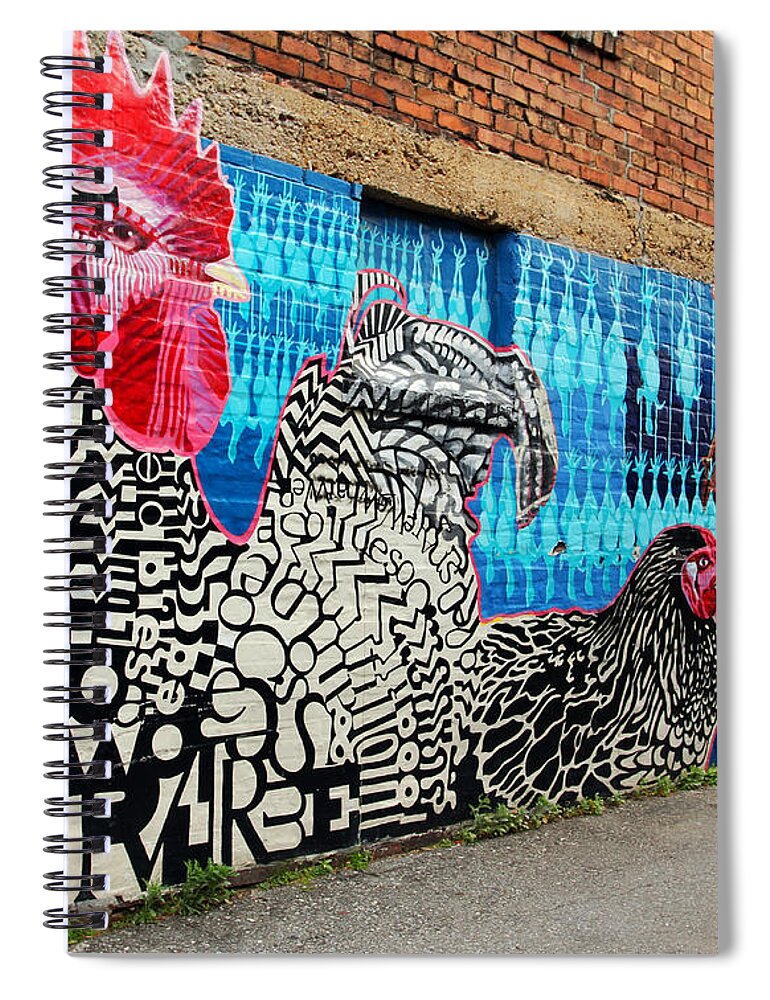 Brick Buildings Spiral Notebook featuring the photograph Wall of Chicken by Jennifer Robin