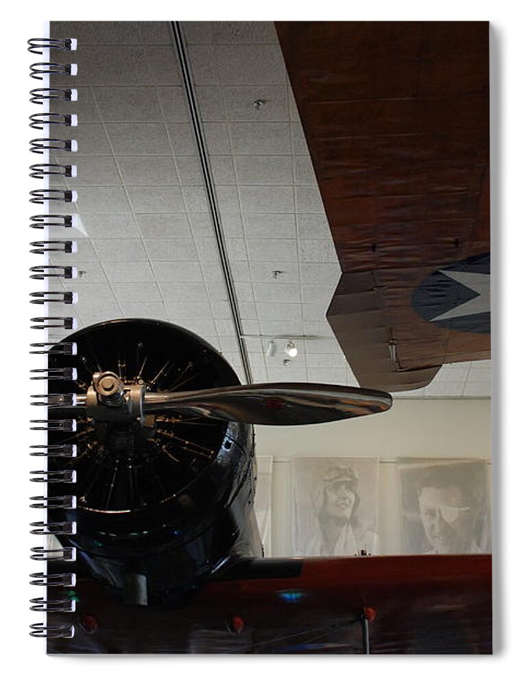 Aviators Spiral Notebook featuring the photograph Wall of Great Aviators by Kenny Glover