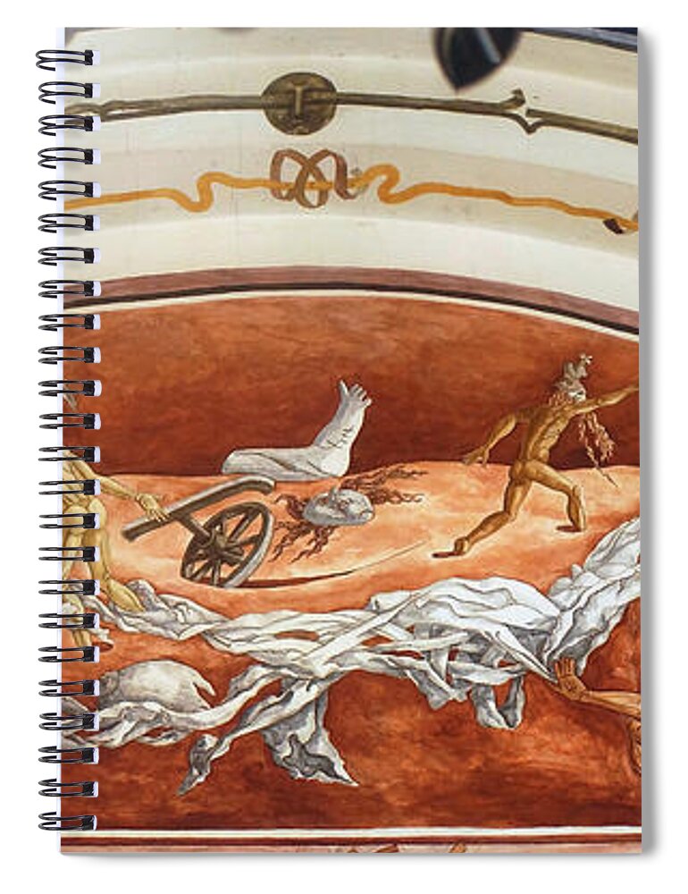 Europe Spiral Notebook featuring the photograph wall paintings in the university of Vilnius 2 by Rudi Prott