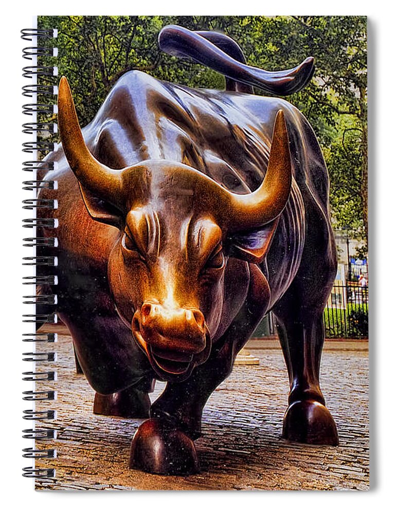 Wall Street Spiral Notebook featuring the photograph Wall Street Bull by David Smith