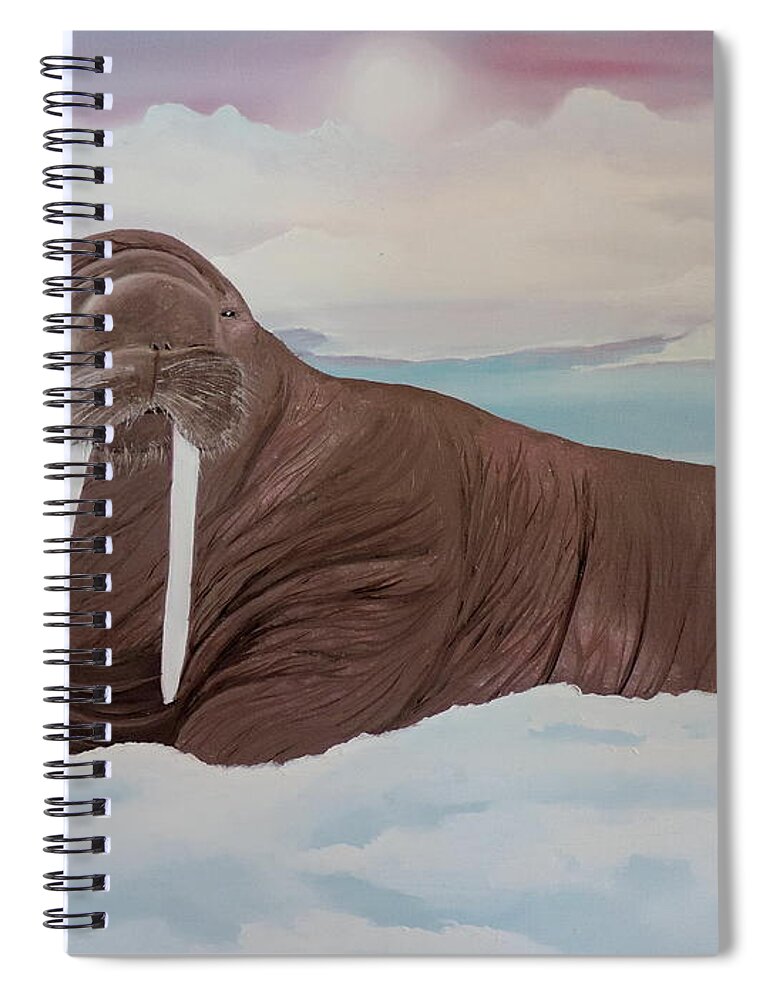 Alaska Spiral Notebook featuring the painting Walter by Dianna Lewis