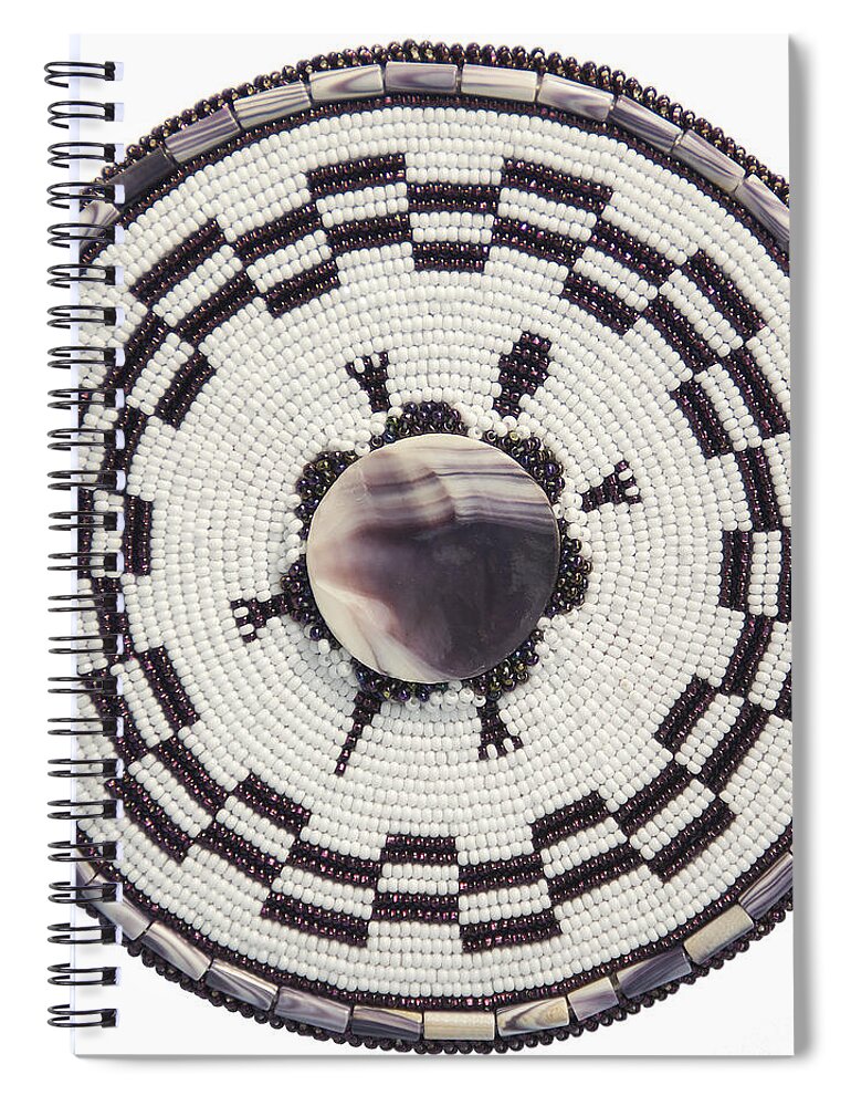Beadwork Spiral Notebook featuring the digital art Wampum I by Douglas Limon