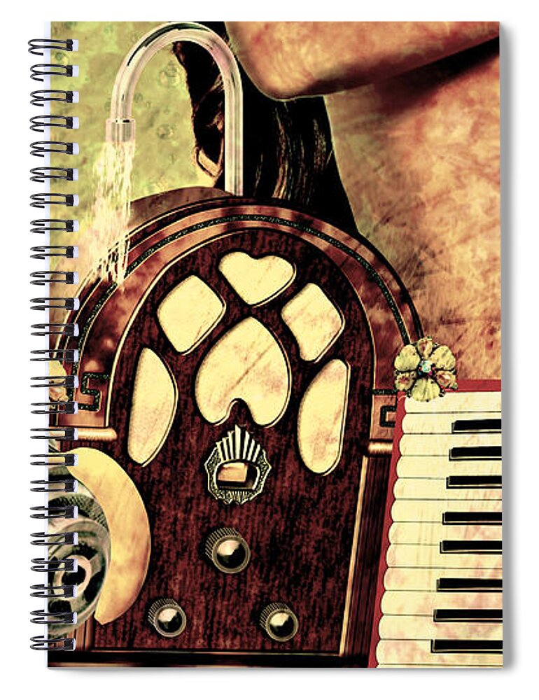 War Dreams Spiral Notebook featuring the mixed media War Dreams by Ally White