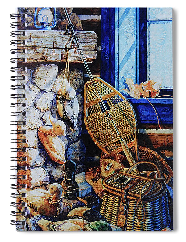 Masculine Still Life Paintings Spiral Notebook featuring the painting Warm Winter Wishes by Hanne Lore Koehler