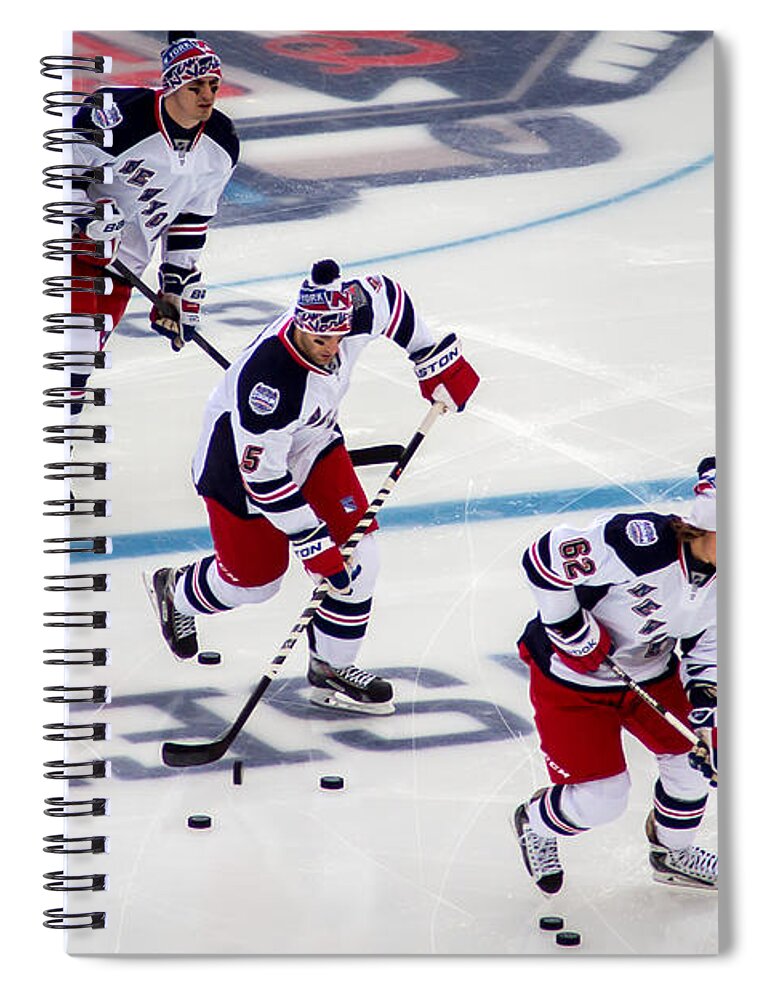 Faceoff Spiral Notebook featuring the photograph Warming Up by David Rucker