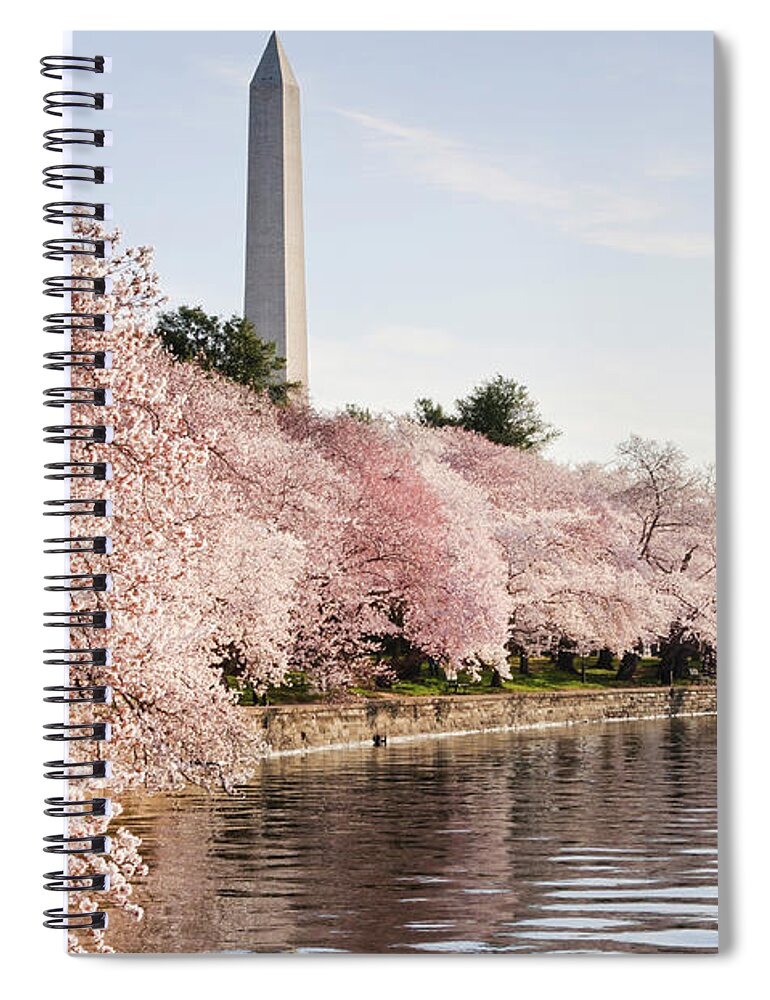 Tidal Basin Spiral Notebook featuring the photograph Washington Dc Cherry Blossoms And by Ogphoto