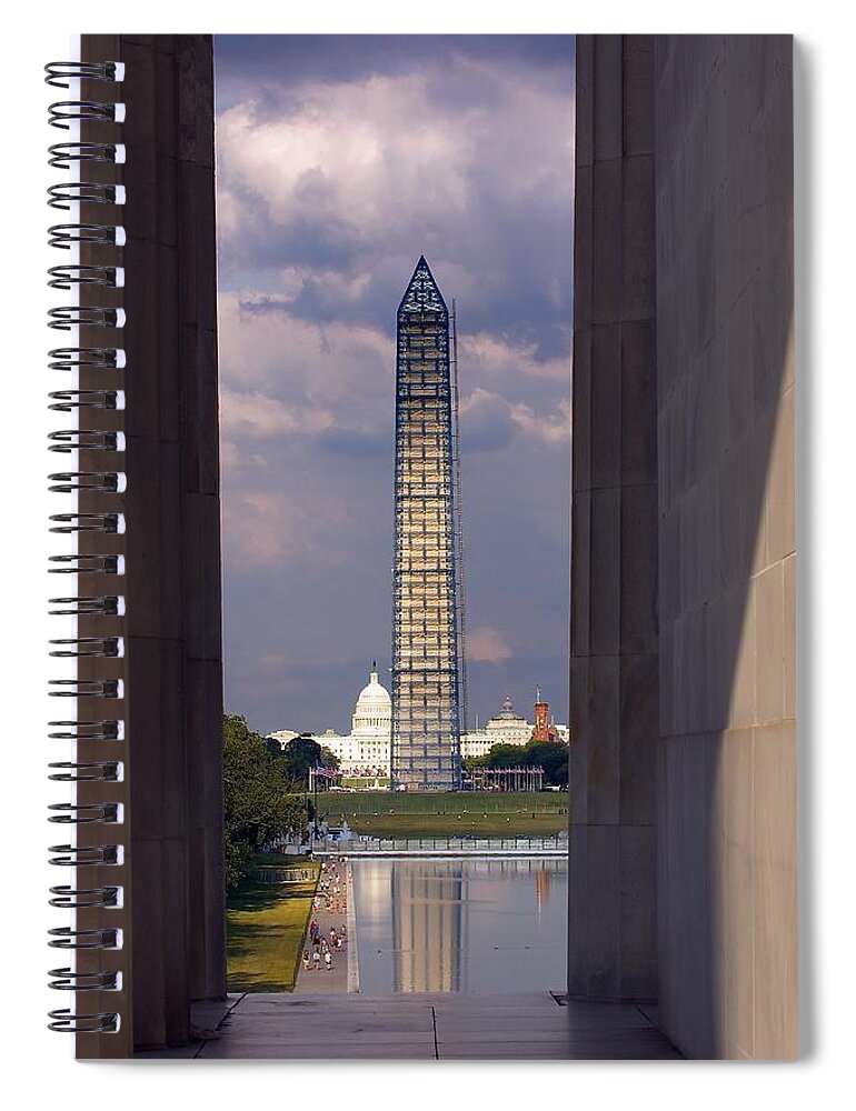 American Spiral Notebook featuring the photograph Washington Monument and Capitol 2 by Stuart Litoff