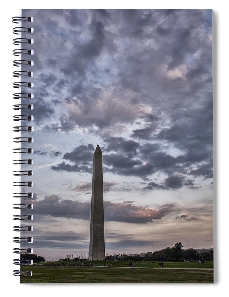 Monuments Spiral Notebook featuring the photograph Washington Sunset by Erika Fawcett