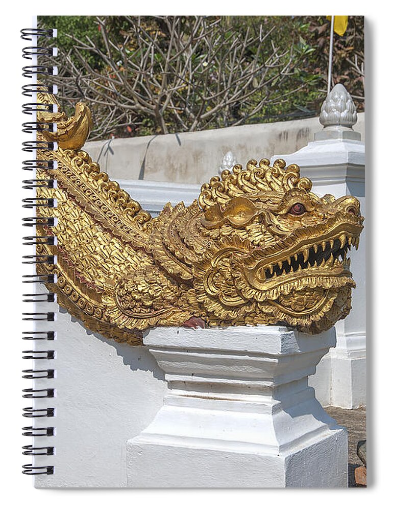 Scenic Spiral Notebook featuring the photograph Wat Chedi Liem Phra Ubosot Gate Makara DTHCM0836 by Gerry Gantt