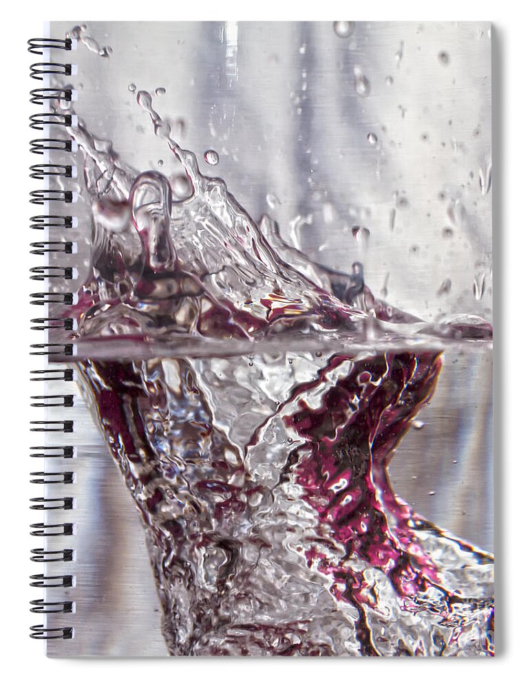 Abstract Spiral Notebook featuring the photograph Water Drops Abstract by Stelios Kleanthous