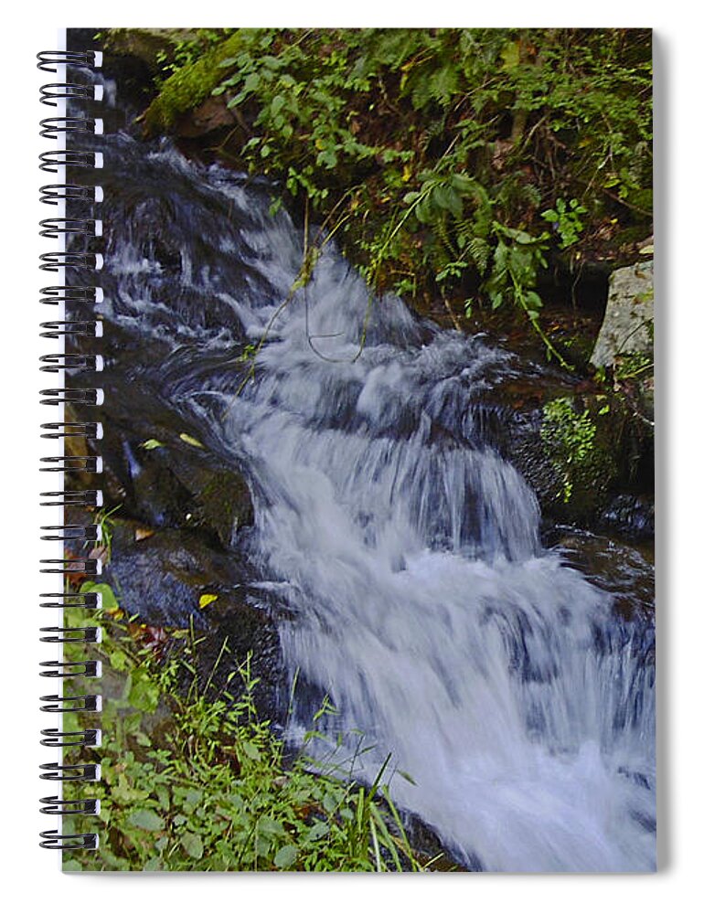 Rural Spiral Notebook featuring the photograph Water Falling by Sandra Clark