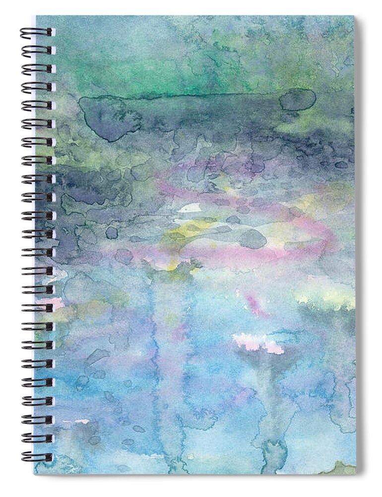 Blue Spiral Notebook featuring the painting Water landscape by Ingela Christina Rahm