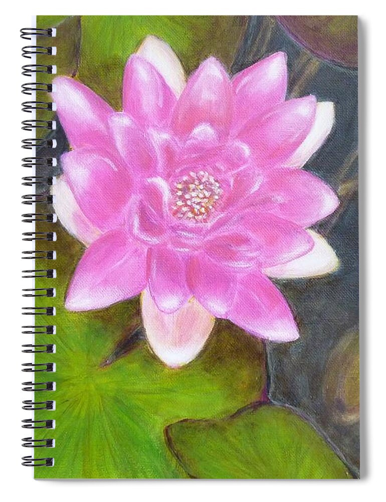 Water Lily Spiral Notebook featuring the painting Water Lily by Amelie Simmons