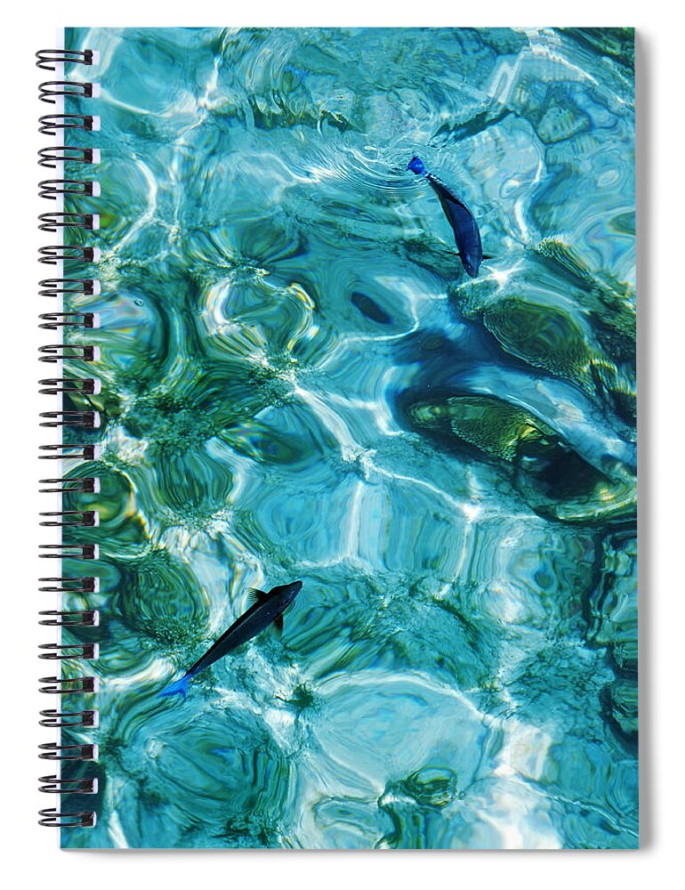 Water Spiral Notebook featuring the photograph Water Meditation II. Five Elements. Healing with Feng Shui and Color Therapy in Interior Design by Jenny Rainbow