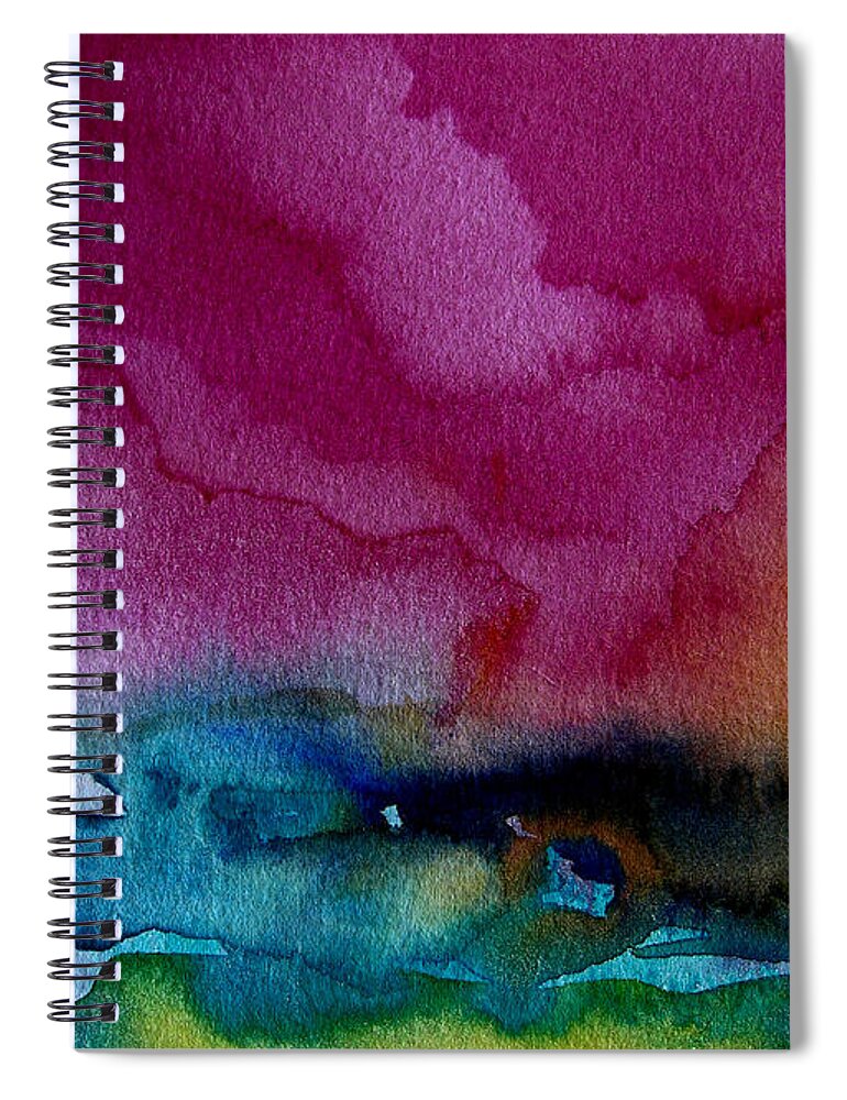 Original Watercolors Spiral Notebook featuring the painting Watercolor Sea Expression 2 4-24-12 julianne felton by Julianne Felton