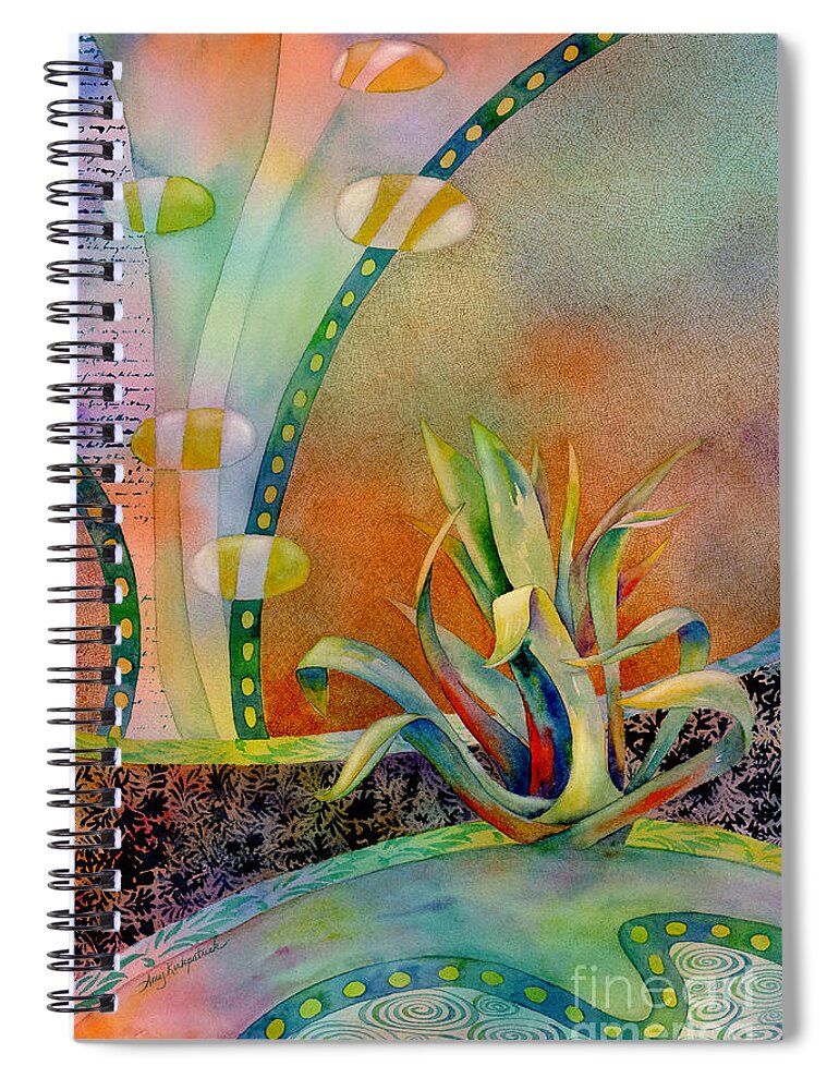 Century Plant Spiral Notebook featuring the painting Waterfall by Amy Kirkpatrick