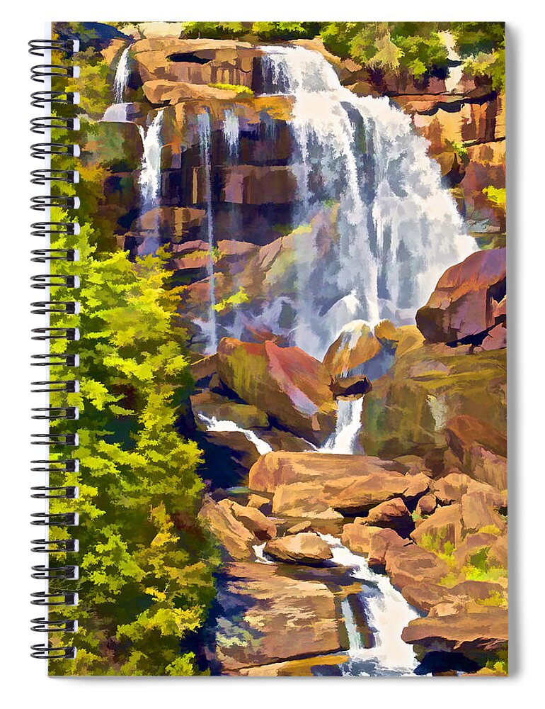 Autumn Spiral Notebook featuring the photograph Waterfall of Rural North Carolina by David Letts