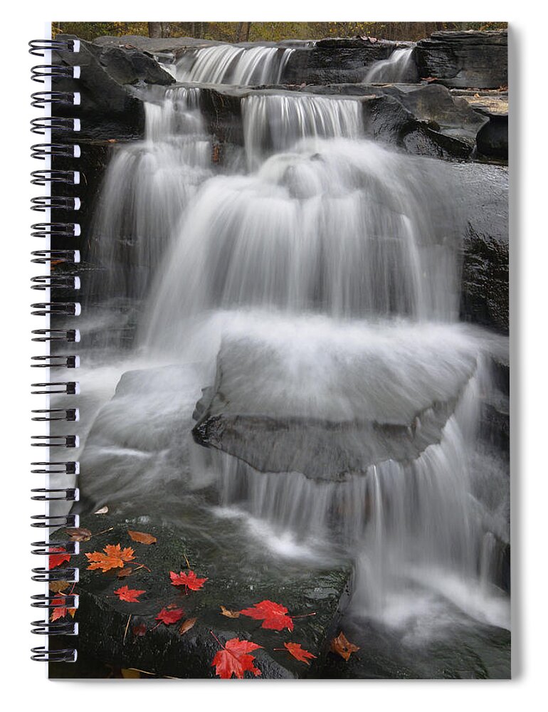 531191 Spiral Notebook featuring the photograph Waterfall On New River West Virginia by Hiroya Minakuchi