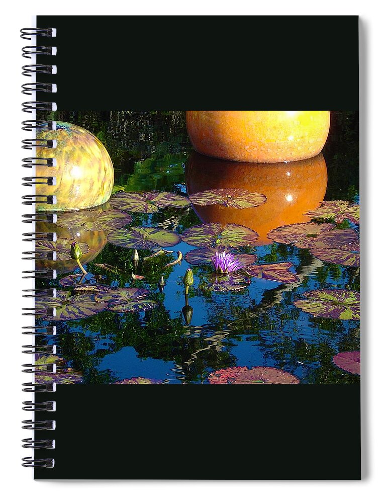 Art Portraits Spiral Notebook featuring the photograph Waterlily Reflections by Kristin Hatt
