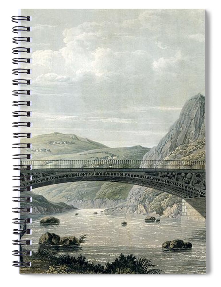 Wales Spiral Notebook featuring the drawing Waterloo Bridge Over The River Conwy by English School