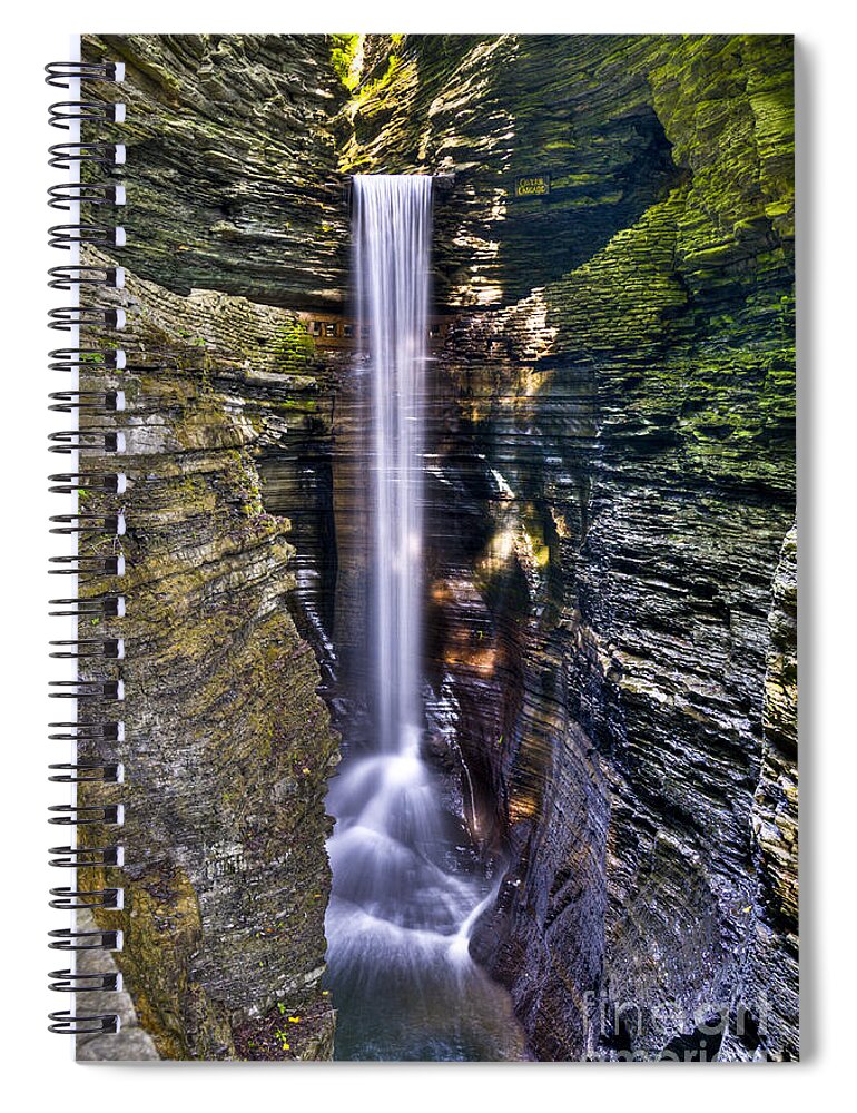 Watkins Glen Spiral Notebook featuring the photograph Watkins Glen Cascade by Anthony Sacco