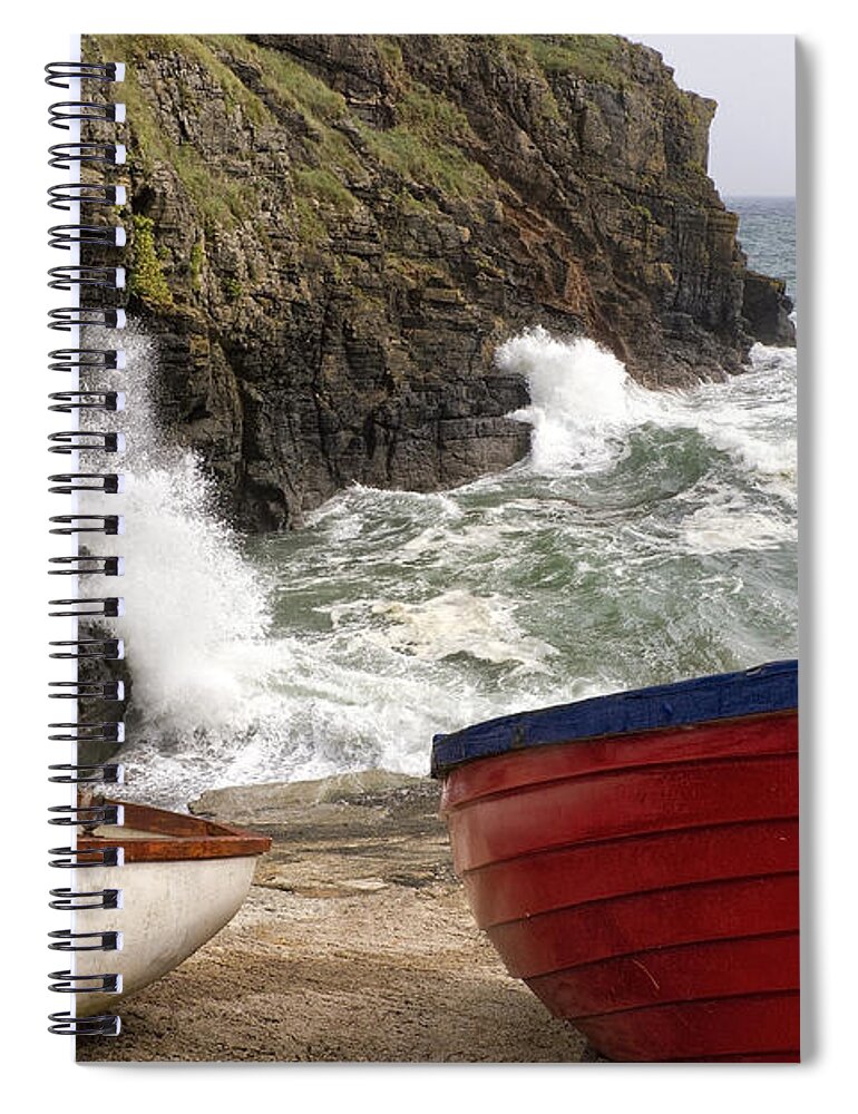 Cliff Spiral Notebook featuring the photograph Wave Action by Shirley Mitchell
