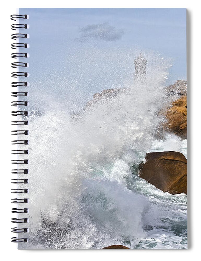 Europe Spiral Notebook featuring the photograph Wave at High tide by Heiko Koehrer-Wagner