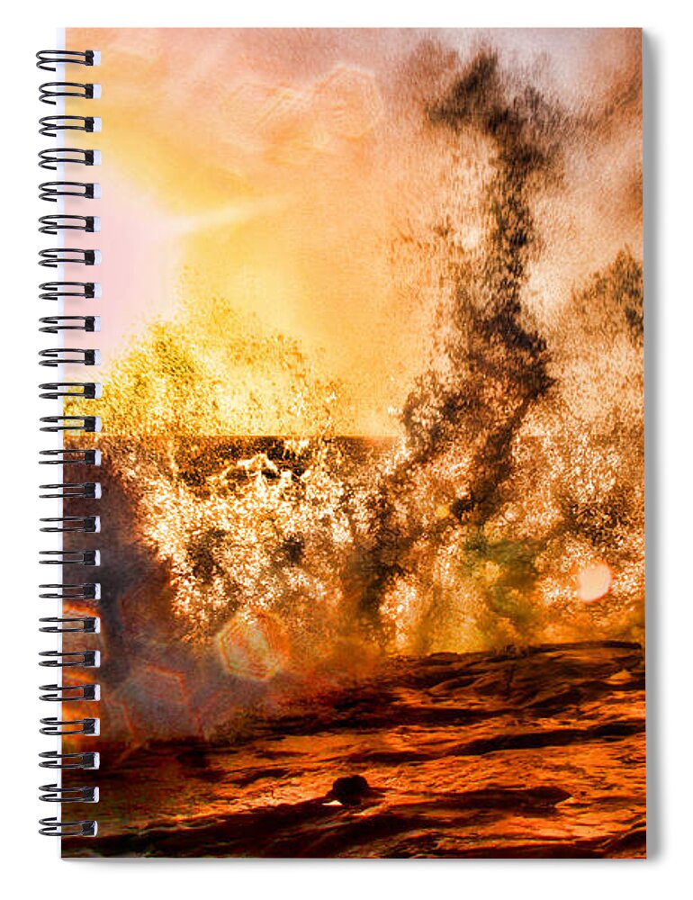 Wave Spiral Notebook featuring the photograph Wave Crasher La Jolla By Diana Sainz by Diana Raquel Sainz