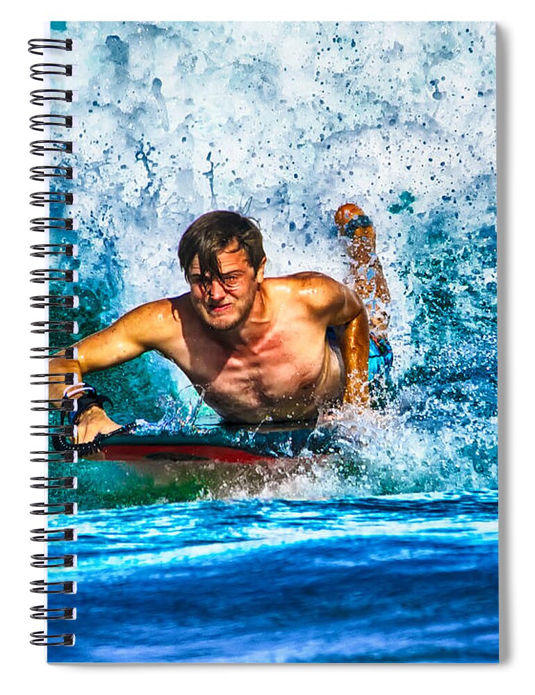 Ocean. Matt Spiral Notebook featuring the photograph Wave Rider by Eye Olating Images