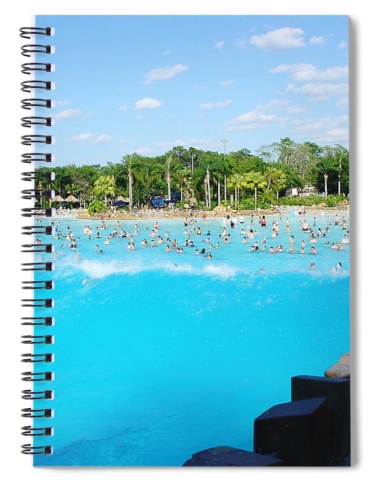 Typhoon Lagoon Spiral Notebook featuring the photograph We Want A Typhoon by David Nicholls