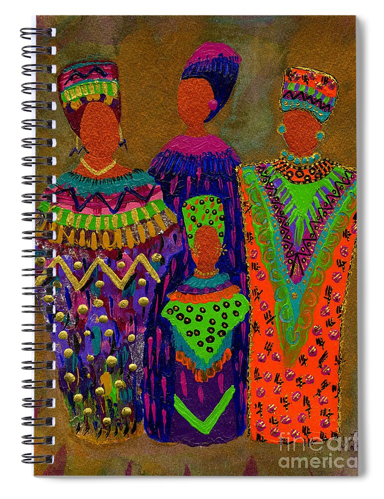 Women Spiral Notebook featuring the painting We Women 4 by Angela L Walker