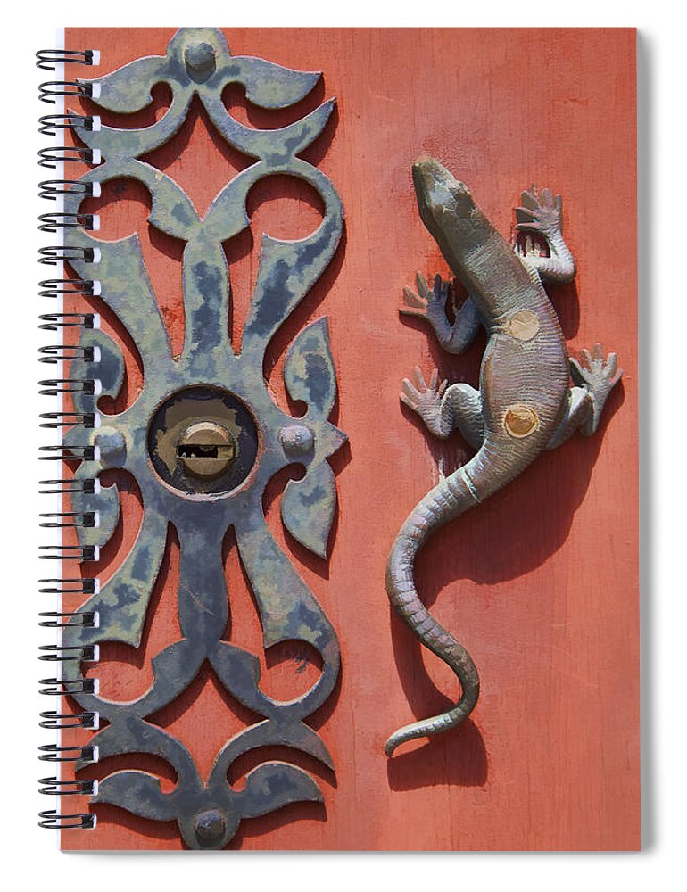 Artistic Spiral Notebook featuring the photograph Weathered Brass Door Handle of Medieval Europe by David Letts