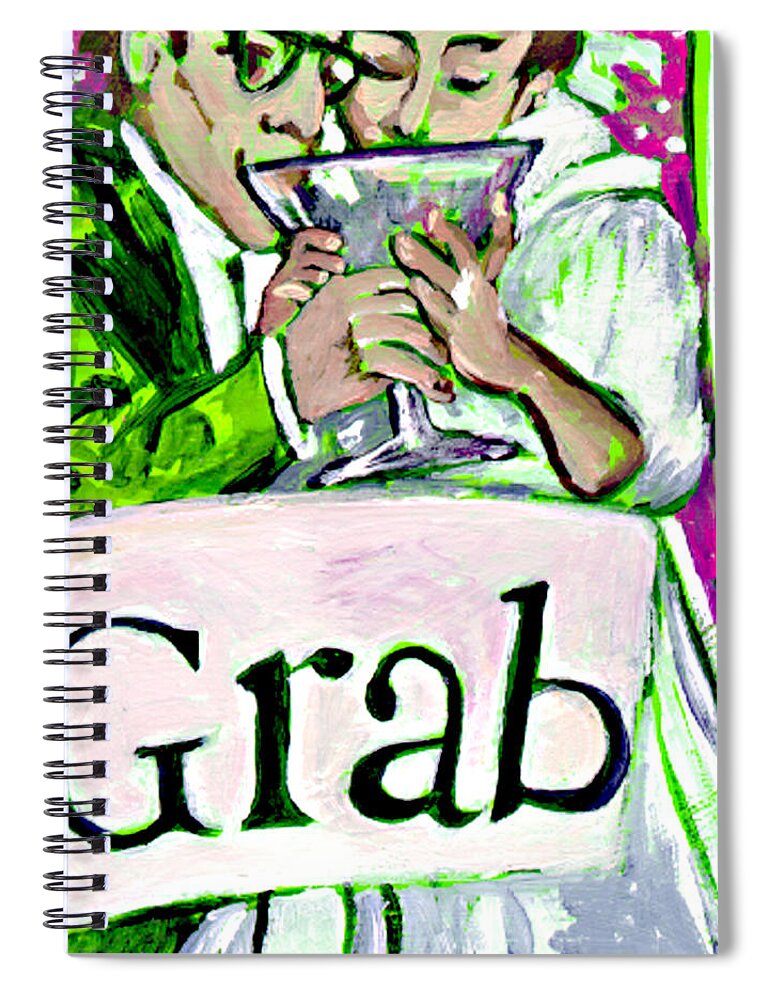 Figures Spiral Notebook featuring the painting Wedding couple toast by Tilly Strauss