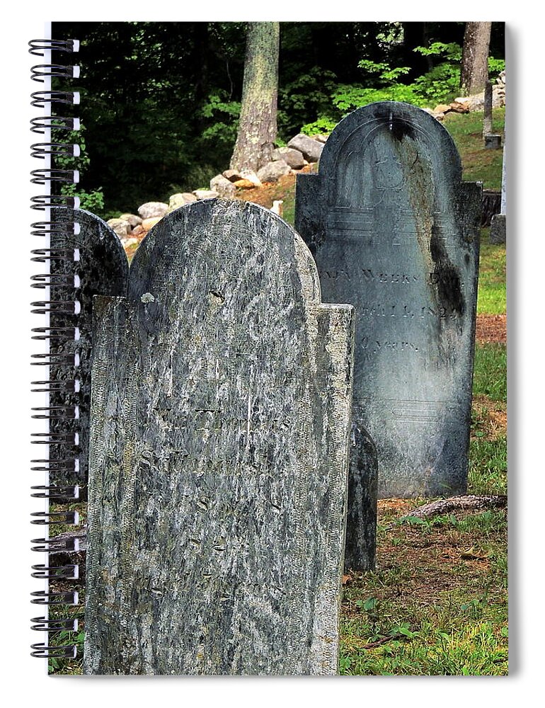 Weeks Spiral Notebook featuring the photograph Weeks Cemetery by Mim White