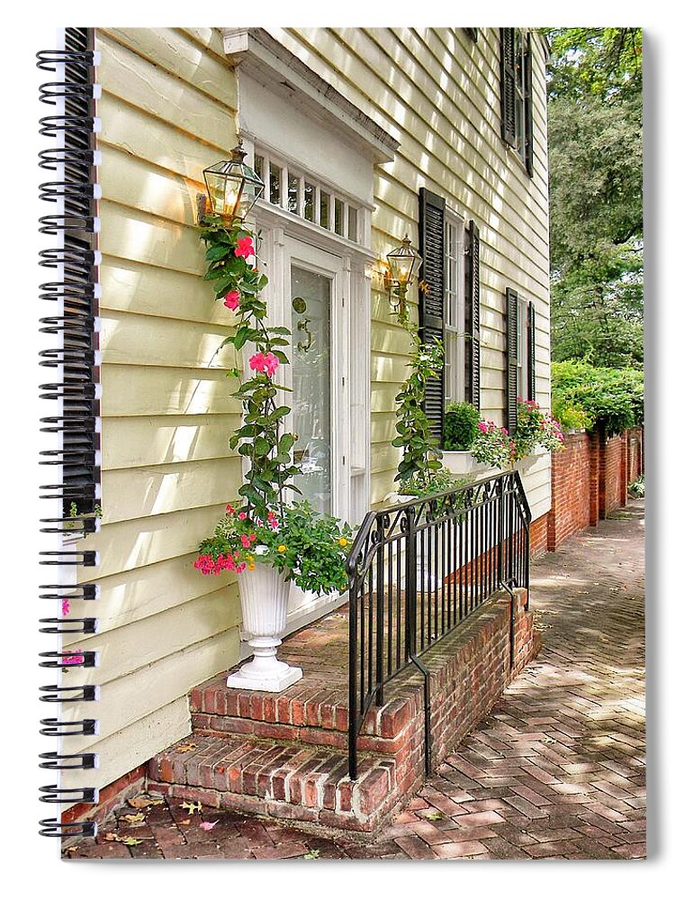 House Spiral Notebook featuring the photograph Welcome by Jean Goodwin Brooks