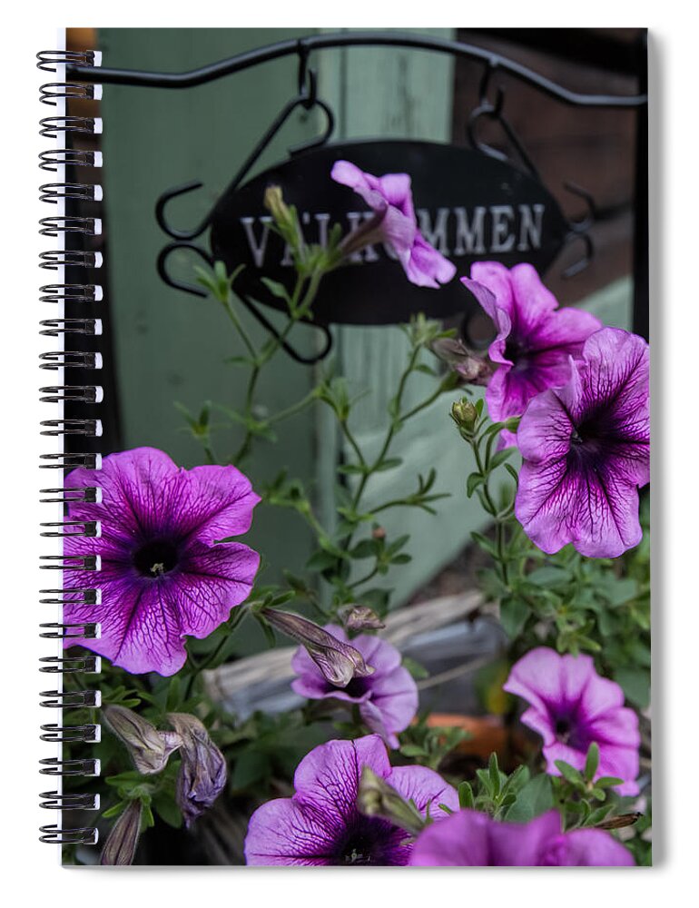 Flower Spiral Notebook featuring the photograph Welcome by Leif Sohlman